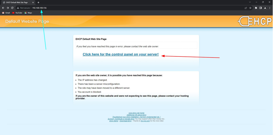 EHCP Default Page