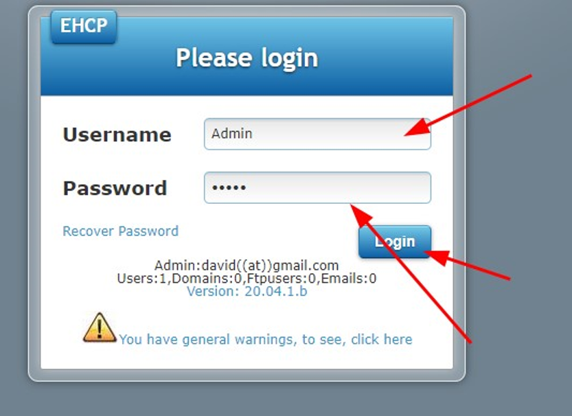 EHCP Login Page