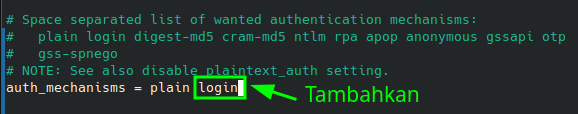 Edit Dovecot Auth Configuration