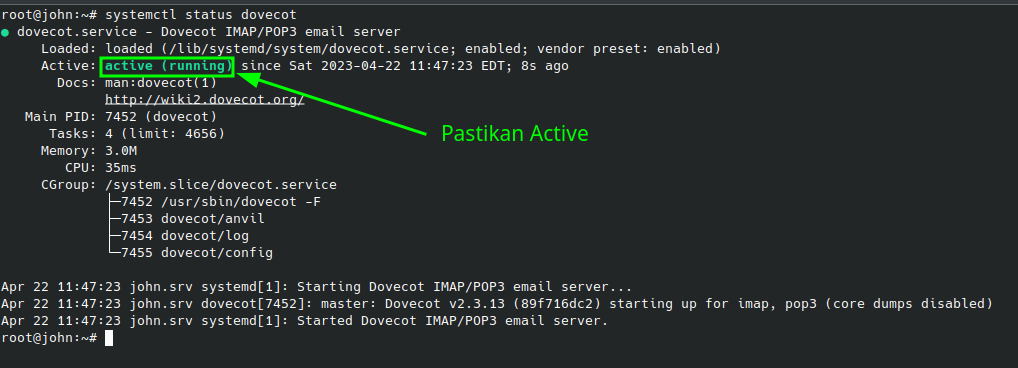 Check Dovecot Service
