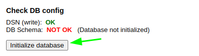 Roundcube Test Page Database Initialization
