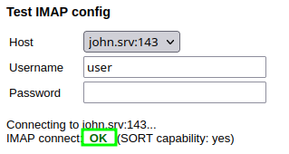 Roundcube Test User Imap