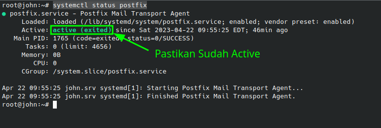 Check Postfix Service
