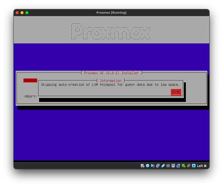 Proxmox Warning