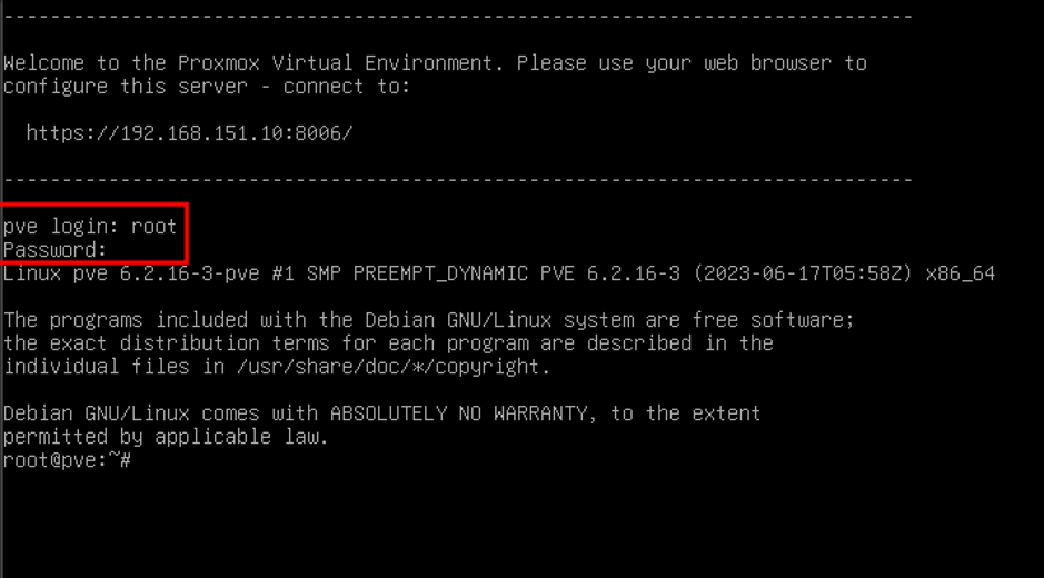 Proxmox Login