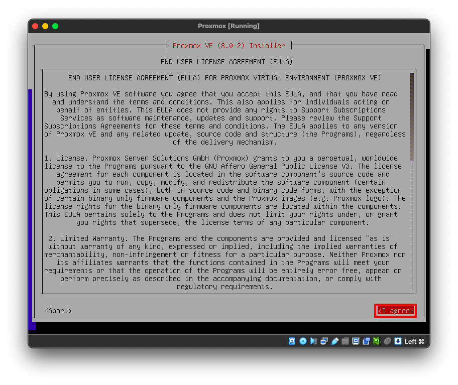 Proxmox EULA