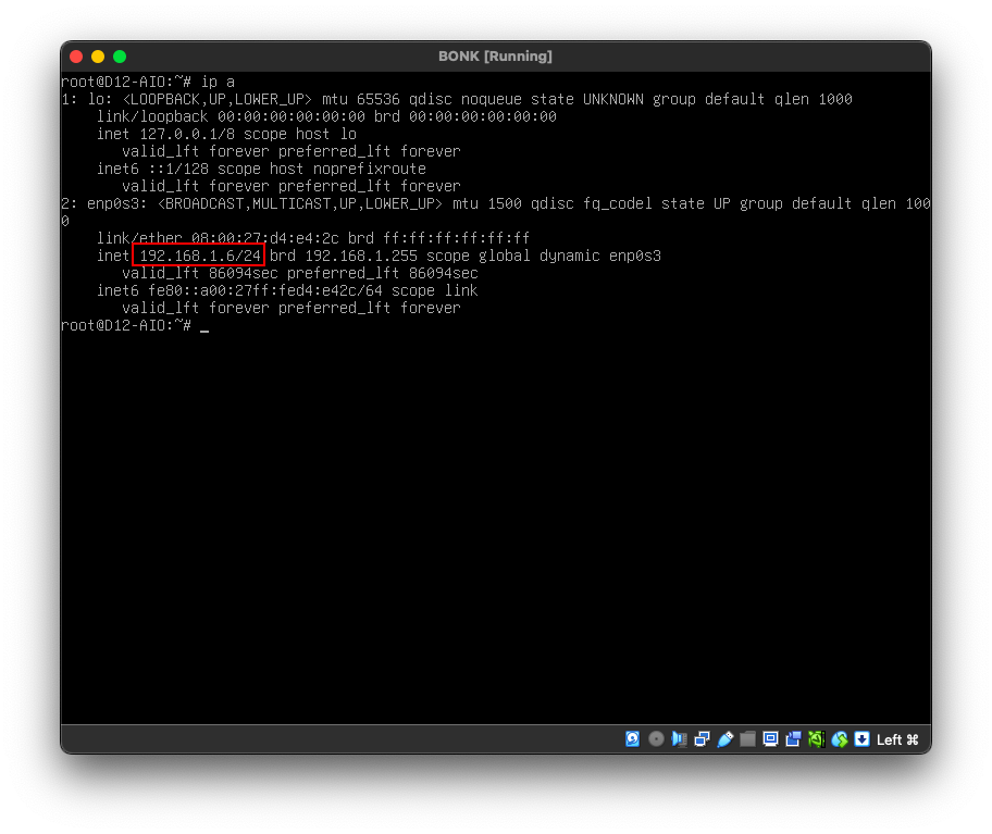 Cek IP VM