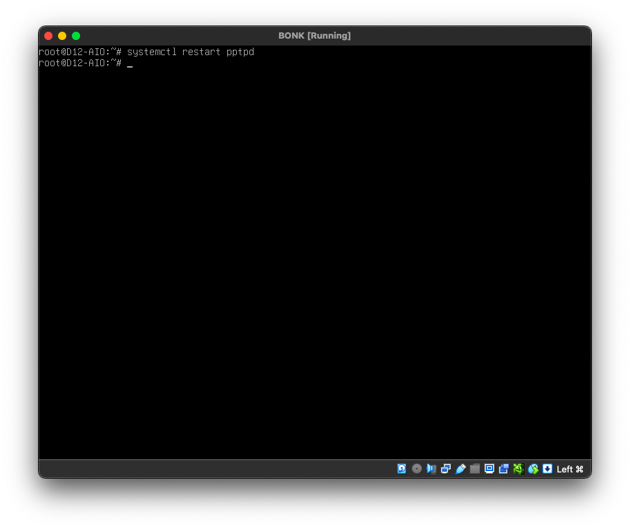 Restart pptpd