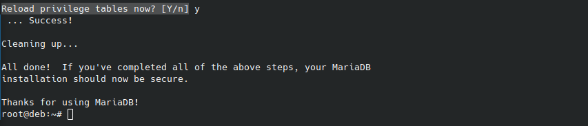 First Setup Mariadb