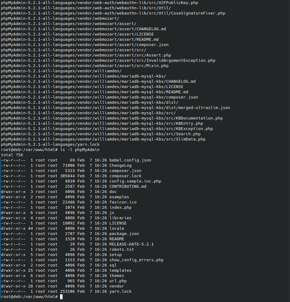Extract PhpMyAdmin