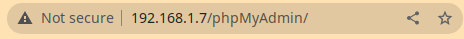 Address Bar phpMyAdmin