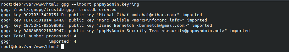 Import GPG key